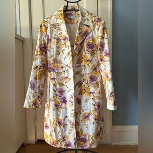 Larry Levine Floral Trench Coat